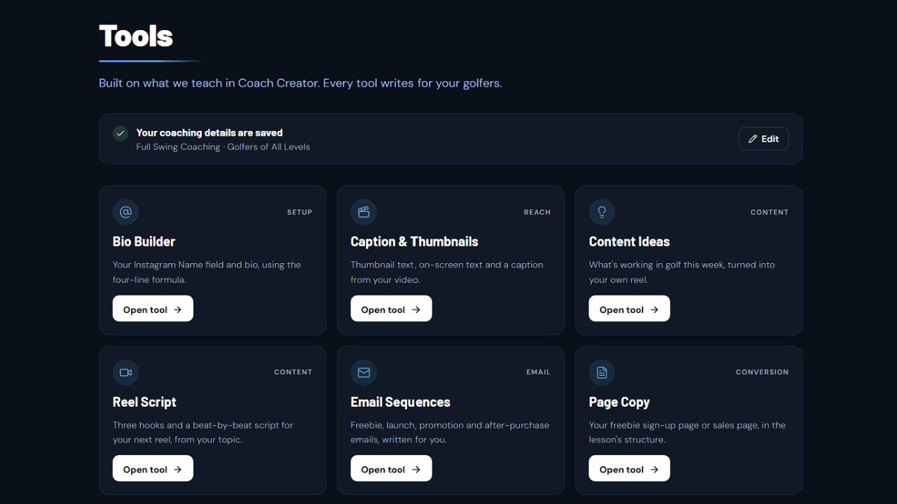 Coach Creator AI tools